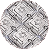 Star of David Sterling Silver Atarah on Square Buttons - D-STAR
