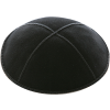 Black Suede Kippah - Solid