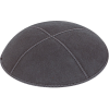 Charcoal Grey Suede Kippah - Solid