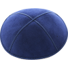 Dark Royal Blue Suede Kippah - Solid