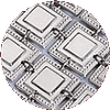 Square Mirror Raised Buttons Sterling Silver Atarah - MS-10 - D-90