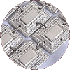 Rectangle Mirror Raised Buttons Sterling Silver Atarah - D-80 - MR-10