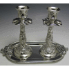 Grape Candlesticks Set with tray - Silverplated