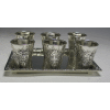 Jerusalem 6-Pc Liqueur Set with Square Tray - Silverplated