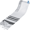 Acrylic Tallit with Black and Silver Stripes