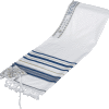 Acrylic Tallit with Blue and Gold Stripes