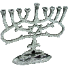 Antique Pewter Powder Menorah - AM50