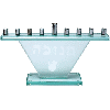 Glass Menorah with Base - 2501