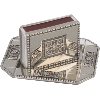 Nickel-Plated Matchbox and Matching Tray - 40024