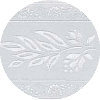 Leaf Embroidered Cloth Atarah - White and White  