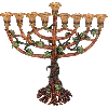 Enameled and Jeweled Pewter Menorah - 6098