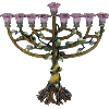 Purple with Amethyst Stones Jeweled Menorah - 6099 