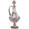 Large Crystal and Silver Decanter With Handle