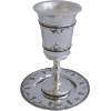 Diamond-Shape Nickel-Plated Kiddush Cup Set with Leg