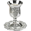 Grapes-Design Silver-Plated Kiddush Cup Set with Stem
