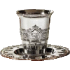 Borei Pri Hagofen Silver-Plated Kiddush Cup Set with Coaster