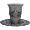 Borei Pri Hagofen Pewter Kiddush Cup Set with Coaster