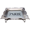 Square Matzah Tray with Glass Insert - Nickel or Pewter