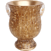 Gold Fluted Decorative Polyresin Washing Cup on Stem
