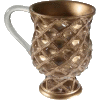 Gold Diamonds Decorative Polyresin Washing Cup on Stem