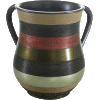 Colored Stripes Decorative Polyresin Washing Cup on Stem