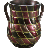 Diagonal Slots Decorative Polyresin Washing Cup on Stem