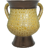 Gold Crocodile-Leather-Look Decorative Polyresin Washing Cup on Stem