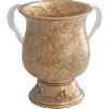 Golden Leaves Decorative Polyresin Washing Cup on Stem