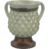 Green Diamonds Decorative Polyresin Washing Cup on Stem