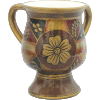 Gold Flowers Decorative Ceramic Washing Cup on Stem