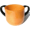 Gold Solid Ronit Iridescent Acrylic Washing Cup with Black Handles