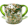 Dark-Yellow and Green Galaxia Ronit Acrylic Washing Cup with Green Handles