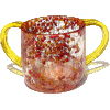 Dark Yellow and Red Galaxia Ronit Acrylic Washing Cup with Yellow Handles