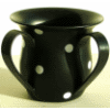 Black Unbreakable Washing Cup with White Dots by Ronit Akavia