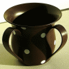 Brown Unbreakable Washing Cup with White Dots by Ronit Akavia
