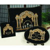 Double-Pillar Arch 3-Piece Pesach Velvet Seder Set - PSV750