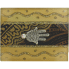 Brown Small Glass Match Box with Hamsa by Lily Art