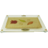 Colorful Rose Art Challah Tray On Legs by Lily Art