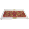 Burgundy Art Challah Tray On Legs by Lily Art