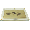 Brown Rose Art Challah Tray On Legs by Lily Art