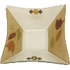 Colorful Square-Shaped Deep Glass Bowl with Appliques by Lily Art