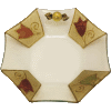 Colorful Octagon Glass Bowl with Appliques by Lily Art