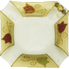 Colorful Square-Shaped Glass Dish with Cut Corners and Appliques
