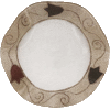 Brown Round Scalloped-Shaped Glass Plate by Lily Art