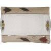 Brown Rectangle Glass Dish with Brown Tulip Applique by Lily Art