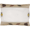 Brown Rectangle Glass Dish with Brown Tulip Applique by Lily Art