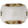 Colorful Rectangle Glass Dish with Brown Pomegranate Applique by Lily Art