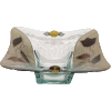 Brown Square Glass Deep Dish with Tulip Applique by Lily Art