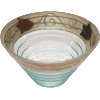 Brown Round Glass Deep Bowl Dish with Tulip Applique by Lily Art