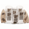 Brown Glass Liquor Set with Matching Tray by Lily Art